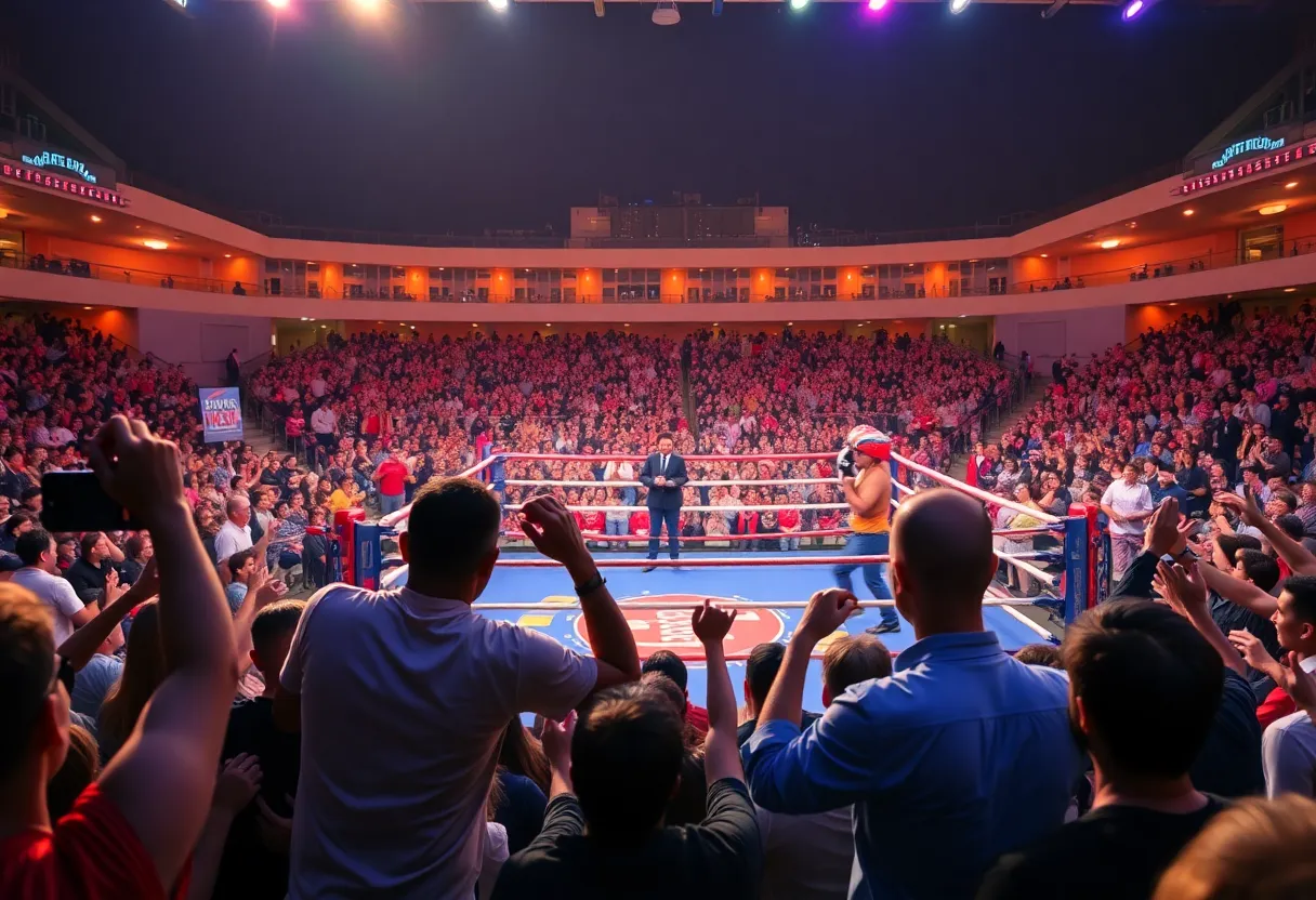 Boxing match at Bouts at the Ballpark event