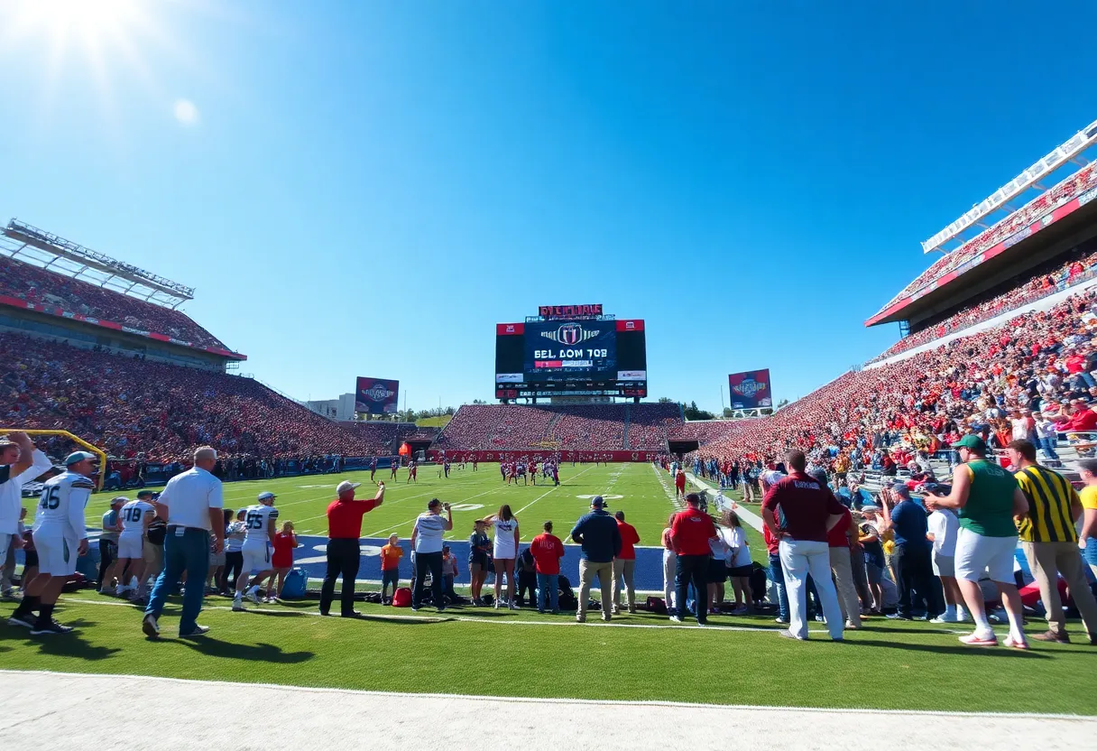 Central Texas high school football game in progress
