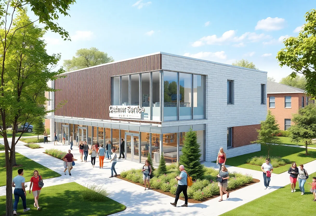 Rendering of the new Customer Service Center at Southwestern University