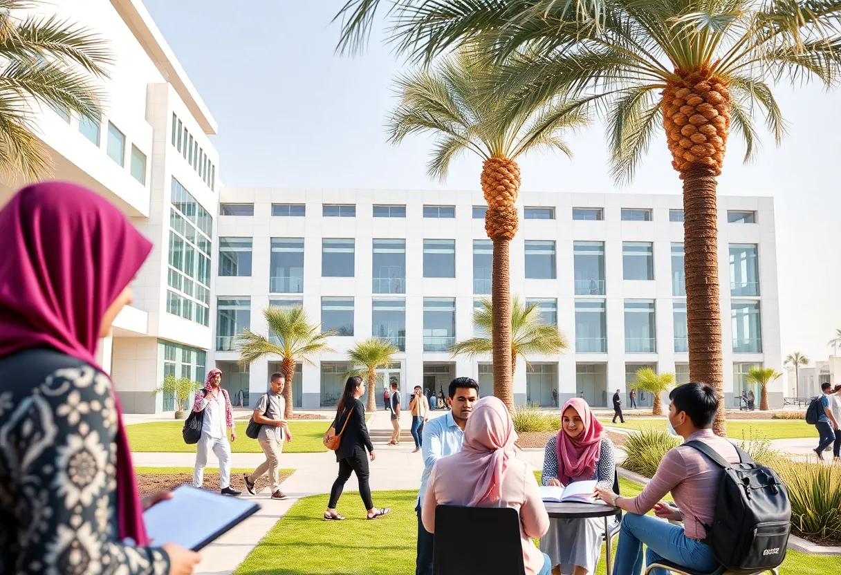 Students studying at Education City in Qatar
