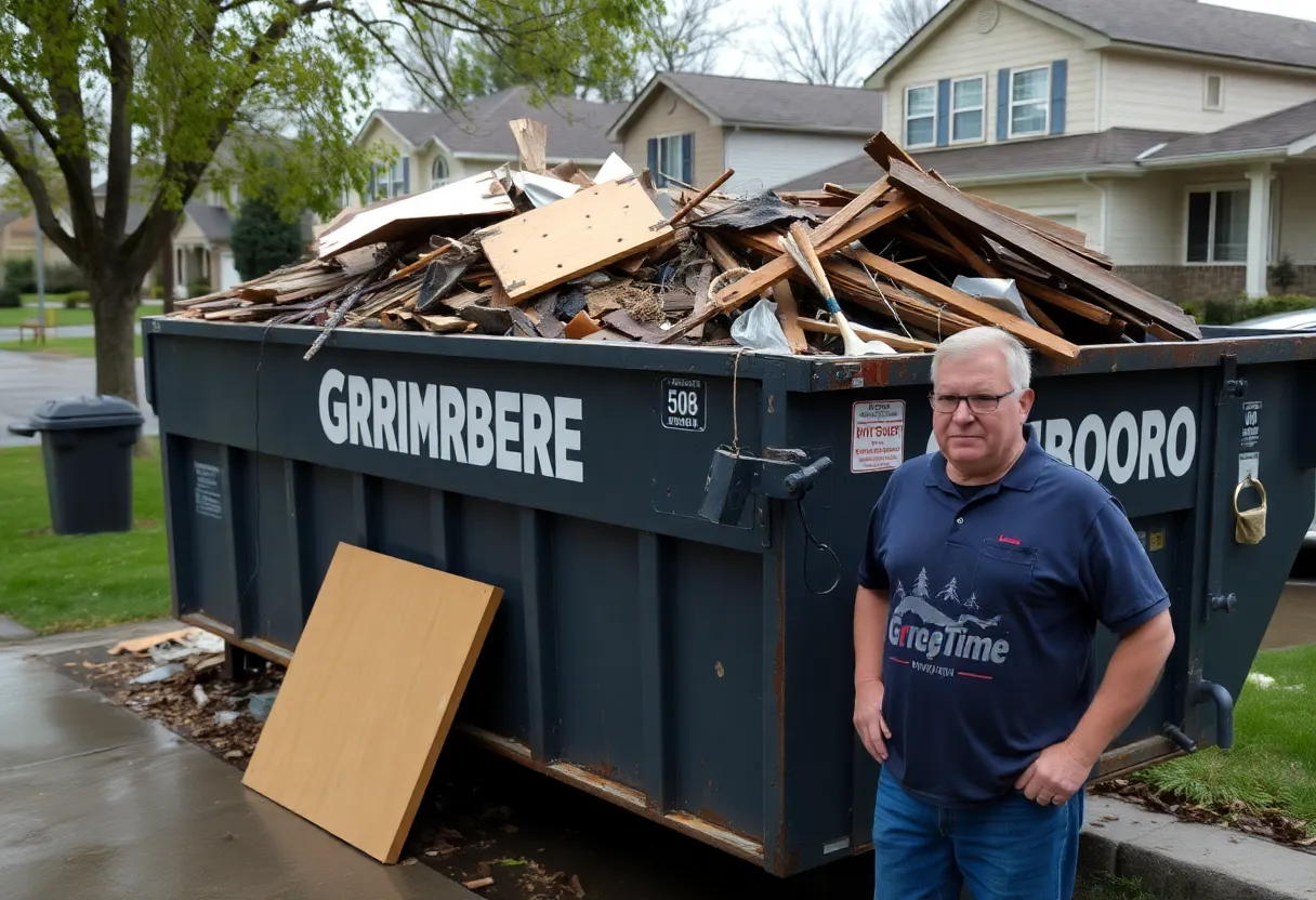 GrimeTime dumpster aiding flood recovery in Texas