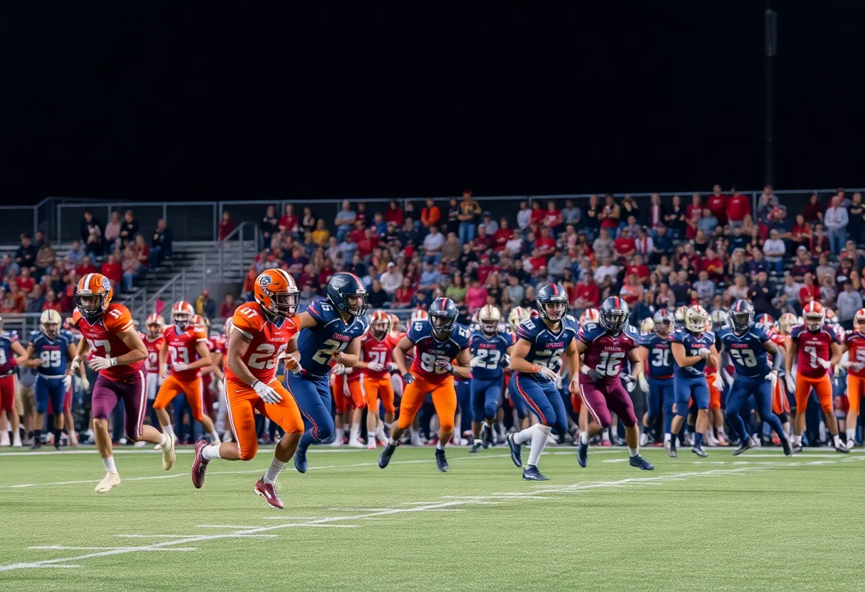 Georgetown Eagles football team celebrating a victory
