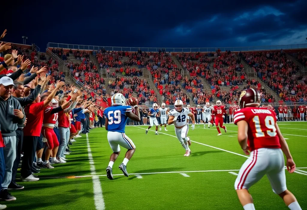 Georgetown High School football team celebrating a win over Rouse High School