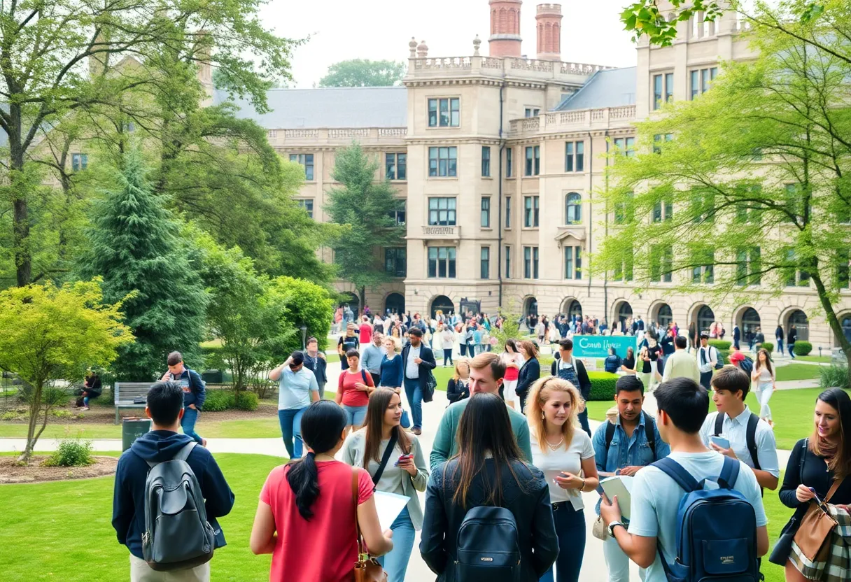 Students learning at Georgetown University campus