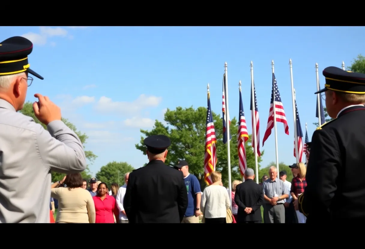 Ceremony honoring Vietnam War veterans with a 21-gun salute in Georgetown