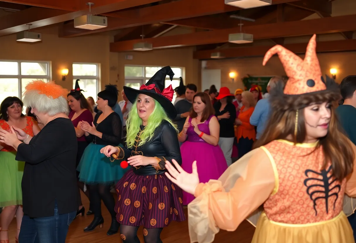 Adults with disabilities dancing at a Halloween event in Georgetown