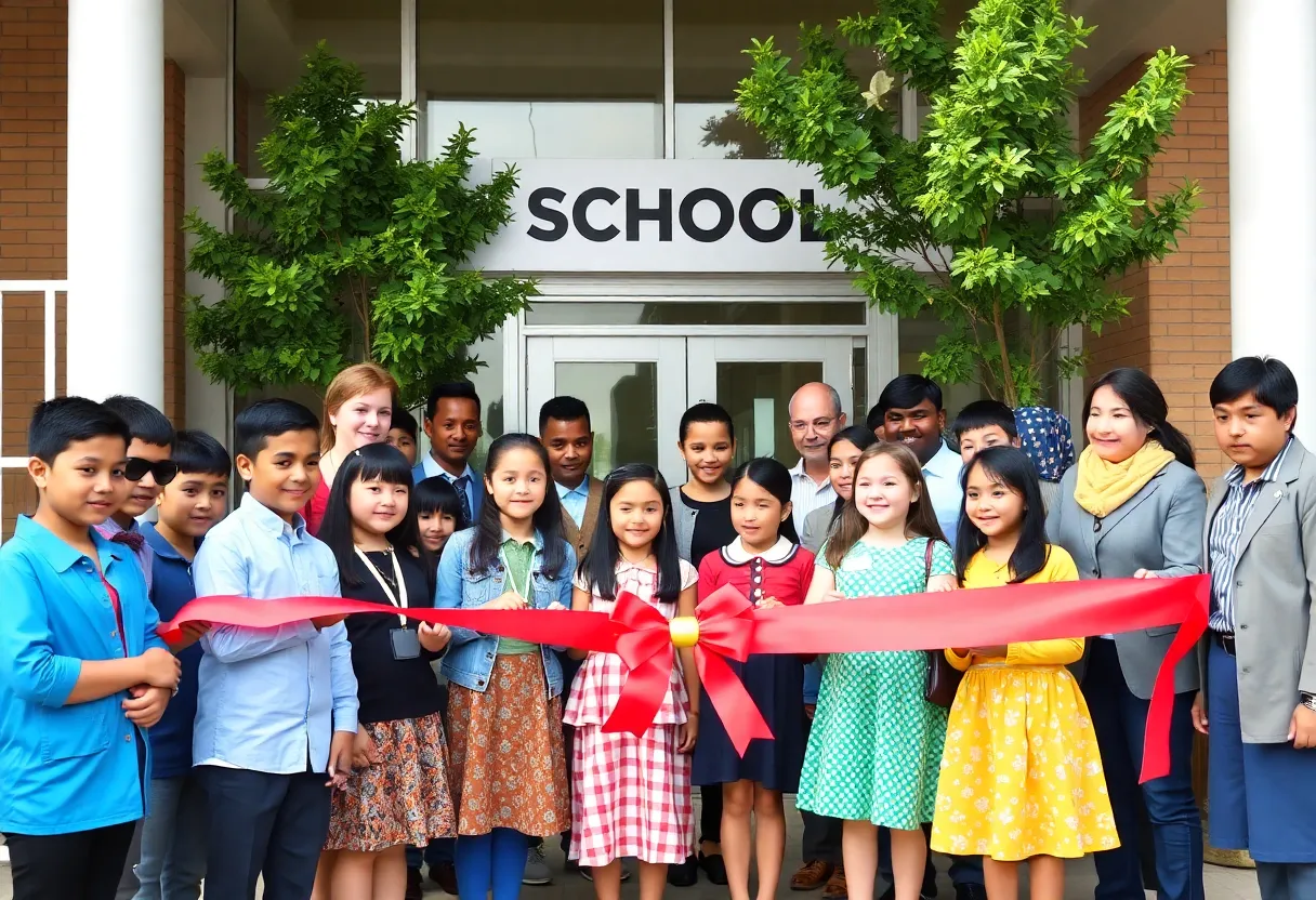 Ribbon cutting ceremony at Harmony Science Academy in Georgetown