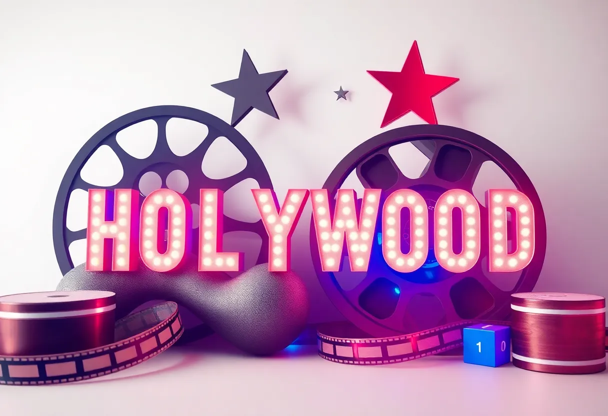 Visual representation of Hollywood and Bollywood collaboration against AI copyright issues