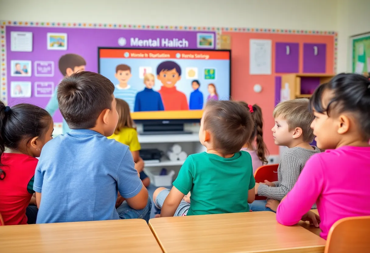 Kids engaging with a PBS show on mental health education