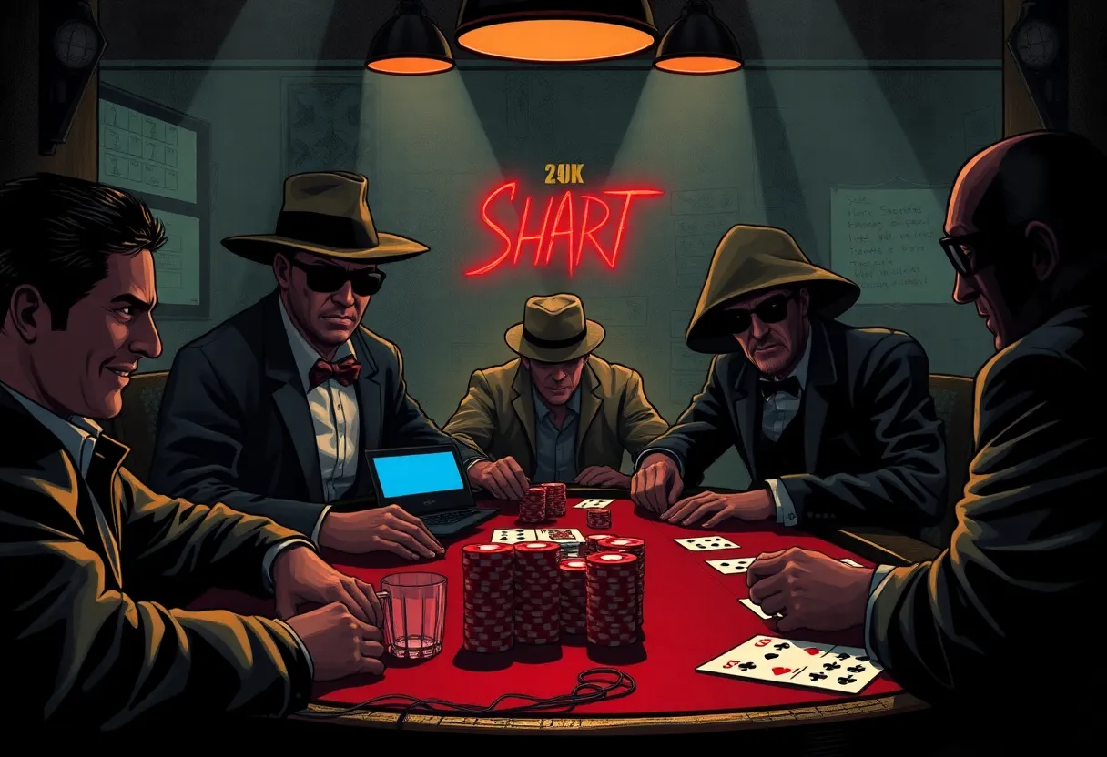 A dramatic representation of illegal poker games with cheating technologies