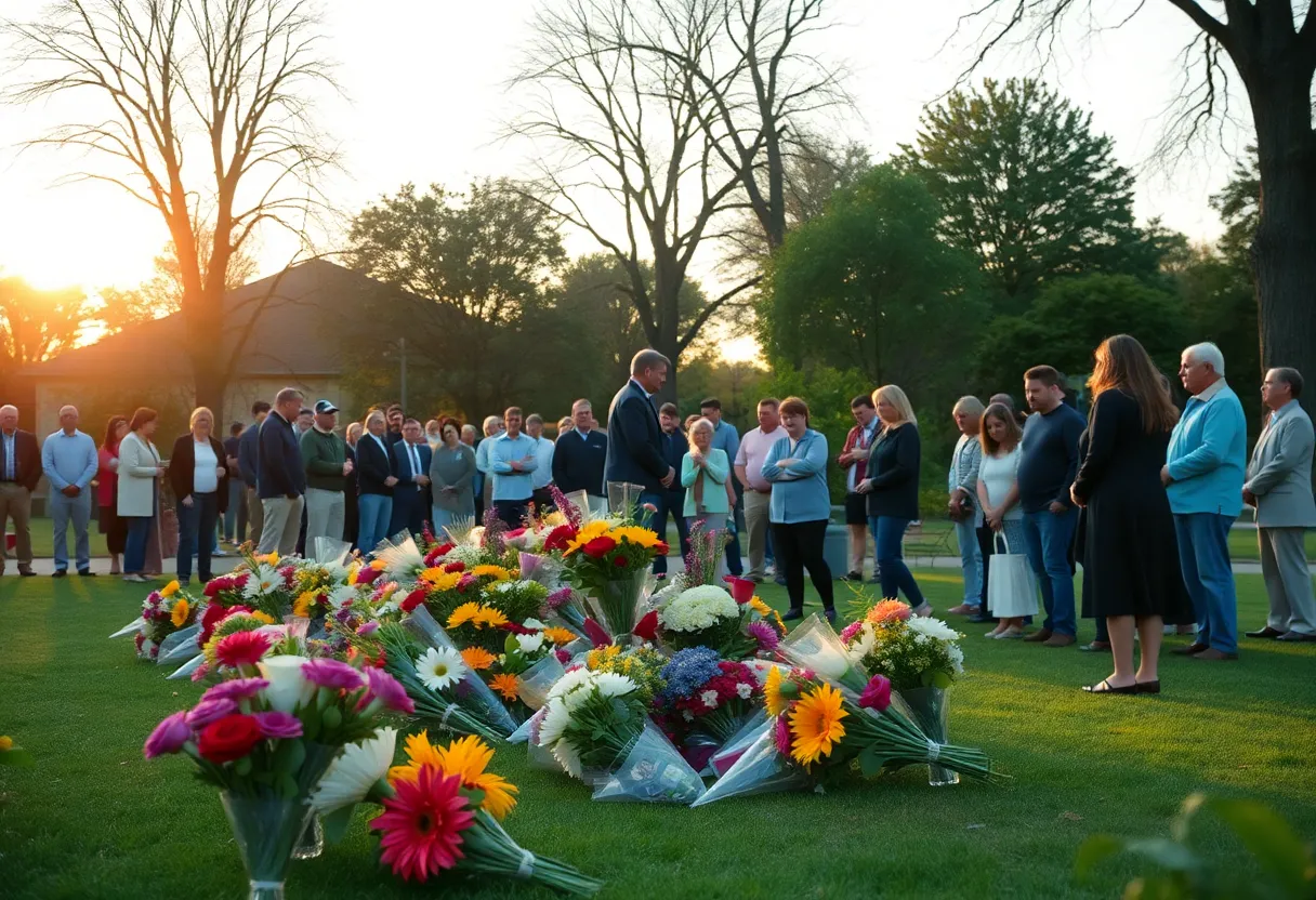 Community tribute scene for Mary Baldwin McCoy Allen