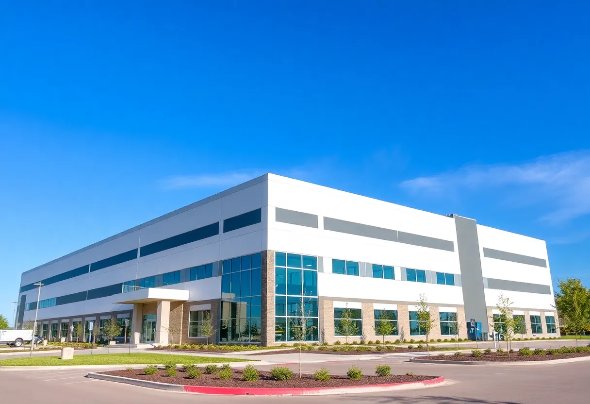 Exterior view of Pegatron's new manufacturing facility in Georgetown, Texas