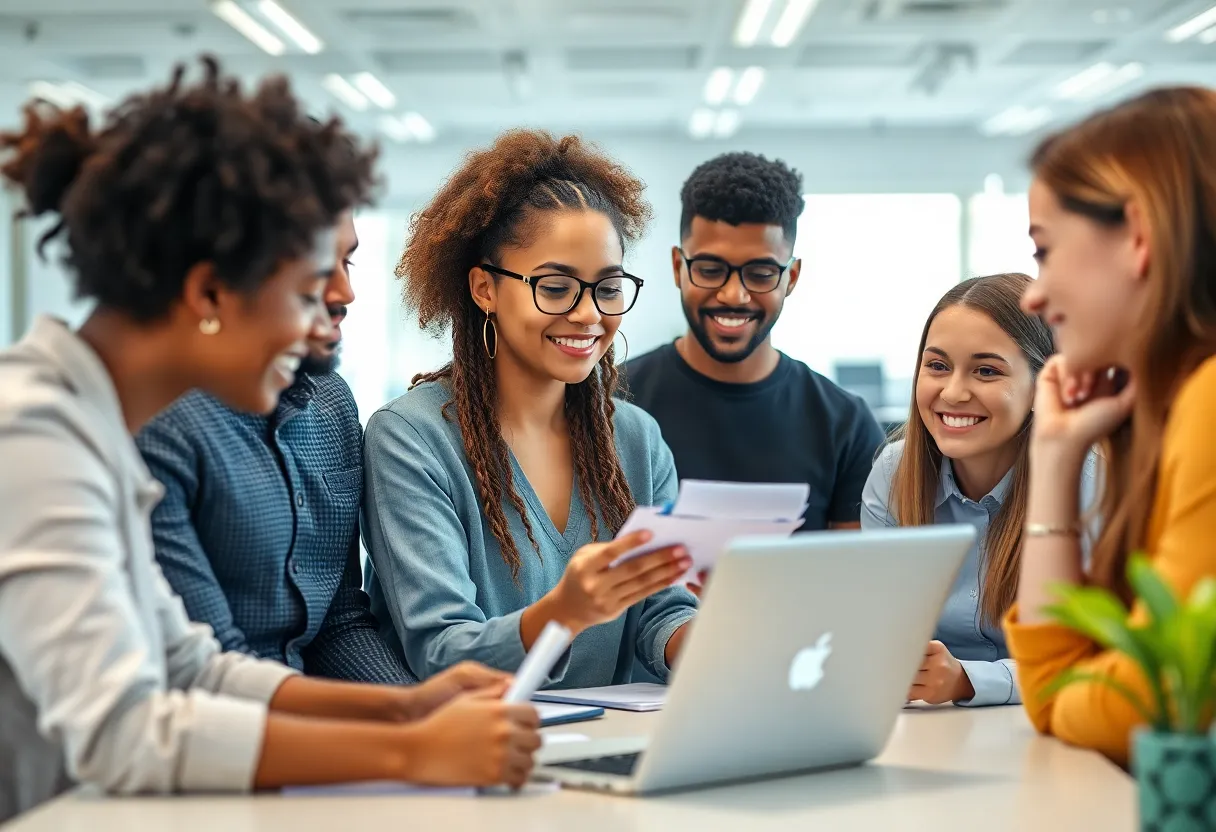 Young adults with disabilities participating in internships