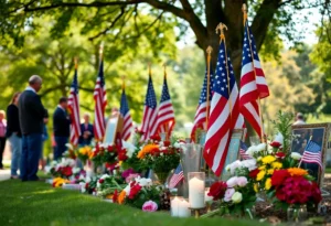 Tribute scene for fallen Marine Joshua Dolan