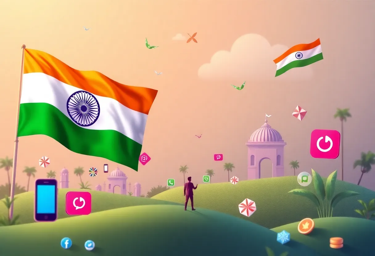 Digital representation of TikTok's potential return to India