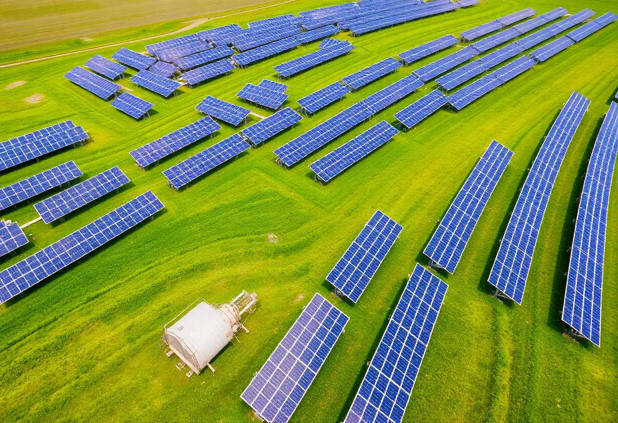 Solar panels at Toyota's solar farm in Georgetown, Kentucky