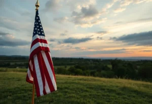 Tribute scene for military veteran Capt. Lawrence Richard Anderson