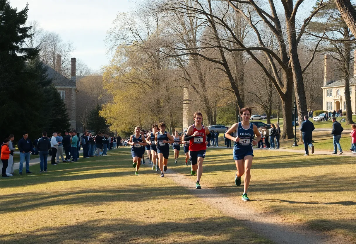 Utah State cross country team racing in an event