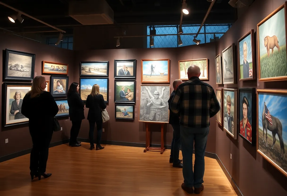 Artworks displayed at the Veterans Art Exhibit in Georgetown